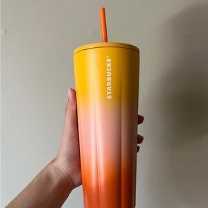 Starbucks Vibrant Yellow and Orange Water Bottle